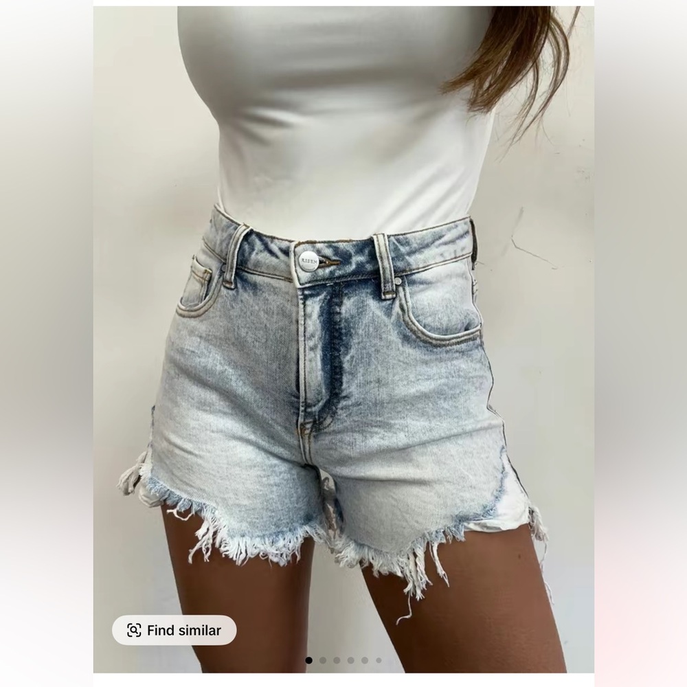 Risen Jeans Acid Wash Shorts